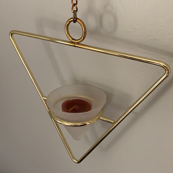 Party Lite triangle hanging candle holder